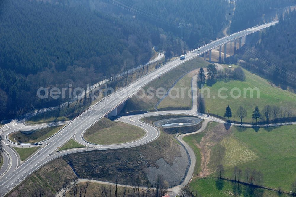 Aerial photograph Uslar - New circuitous road B241 with new bidges / viaduct Volpriehausen in the near of Uslar in Lower Saxony