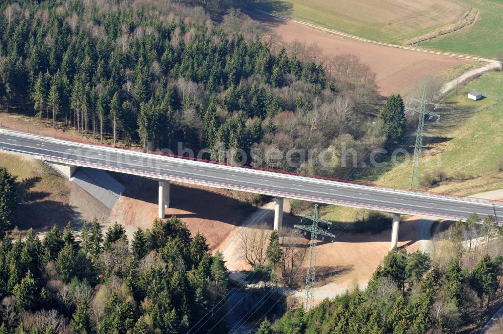 Aerial image Uslar - New circuitous road B241 with new bidges / viaduct Volpriehausen in the near of Uslar in Lower Saxony