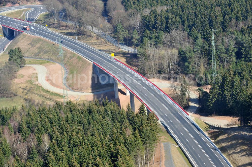 Aerial image Uslar - New circuitous road B241 with new bidges / viaduct Volpriehausen in the near of Uslar in Lower Saxony