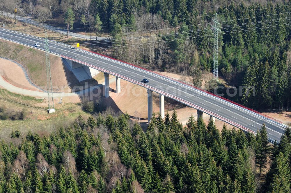 Aerial photograph Uslar - New circuitous road B241 with new bidges / viaduct Volpriehausen in the near of Uslar in Lower Saxony