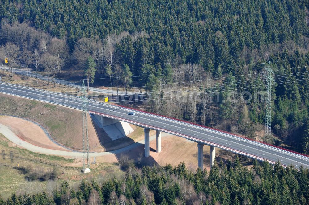 Aerial image Uslar - New circuitous road B241 with new bidges / viaduct Volpriehausen in the near of Uslar in Lower Saxony