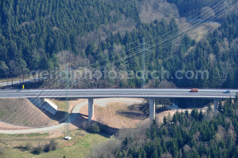 Aerial photograph Uslar - New circuitous road B241 with new bidges / viaduct Volpriehausen in the near of Uslar in Lower Saxony