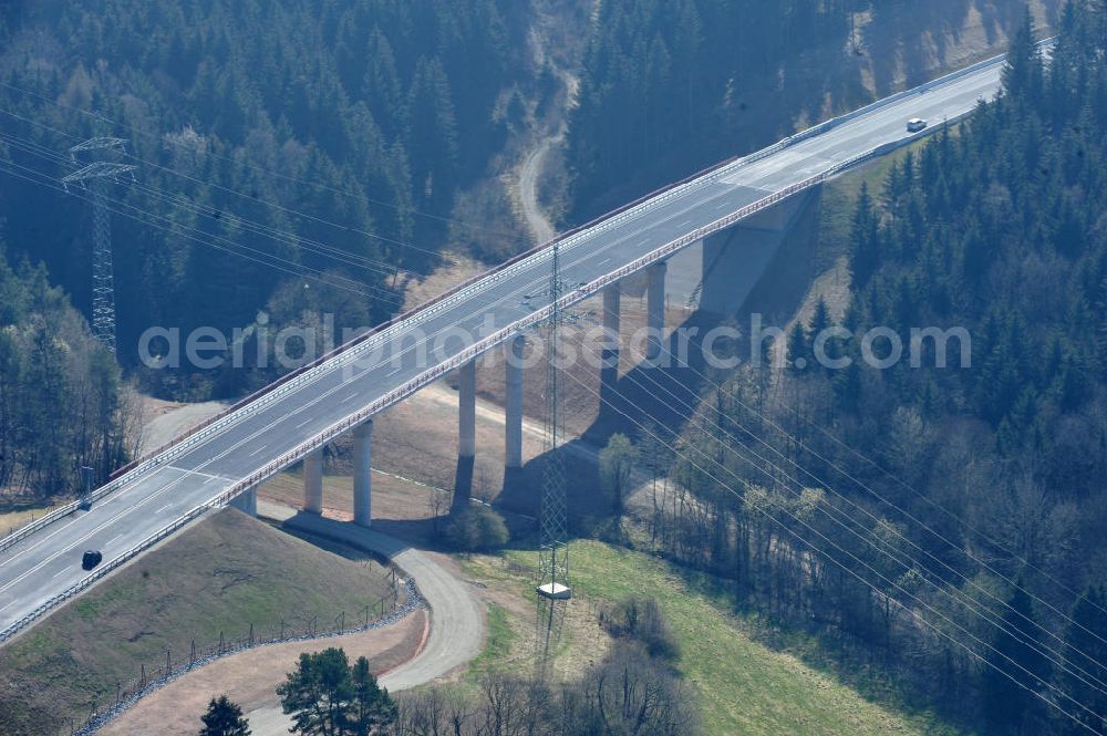 Uslar from the bird's eye view: New circuitous road B241 with new bidges / viaduct Volpriehausen in the near of Uslar in Lower Saxony