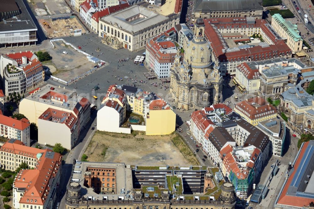 Aerial photograph Dresden - View of the Neumarkt in Dresden in the state of Saxony