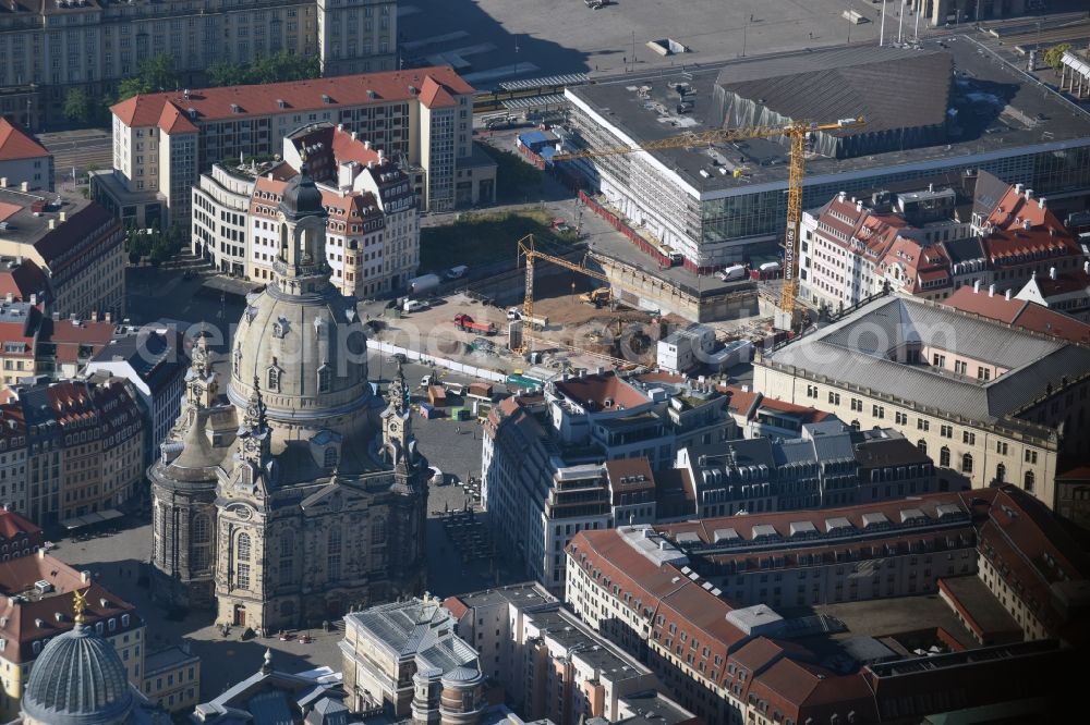 Aerial image Dresden - View of the Neumarkt in Dresden in the state of Saxony