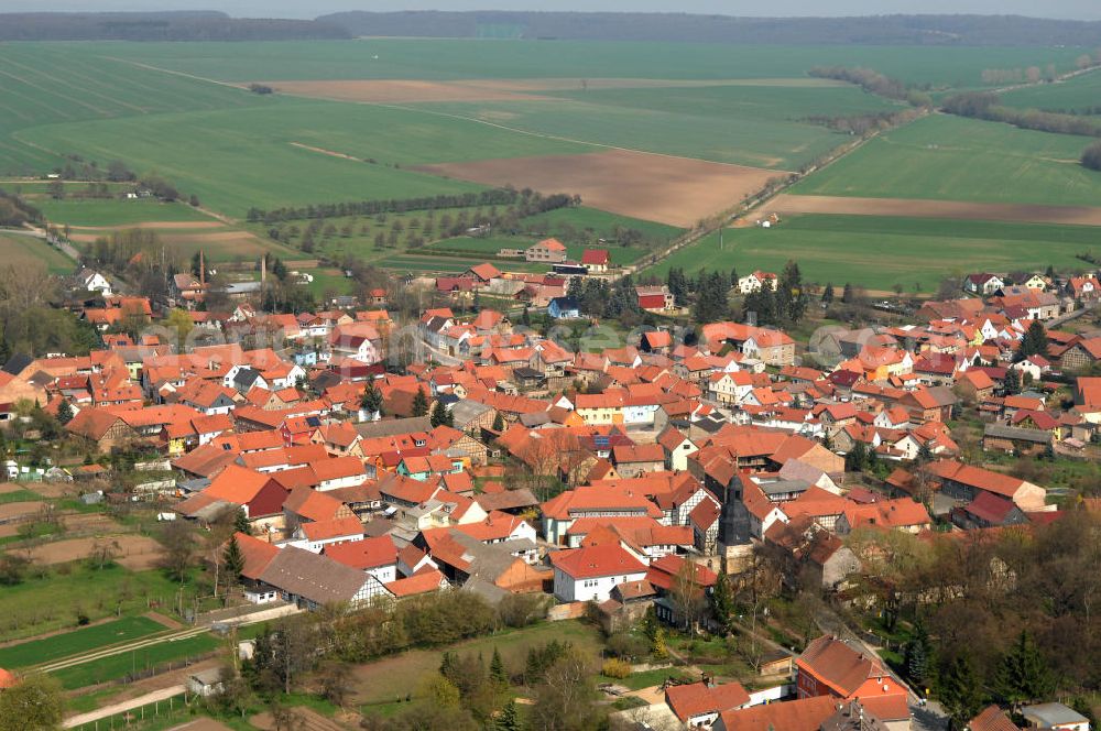 Aerial image Neunheiligen - Blick auf die Ortschaft Neunheiligen im Unstrut-Hainich-Kreis. Der Ort gehört zur Verwaltungsgemeinschaft Schlottheim und hat 514 Einwohner. PLZ 99994