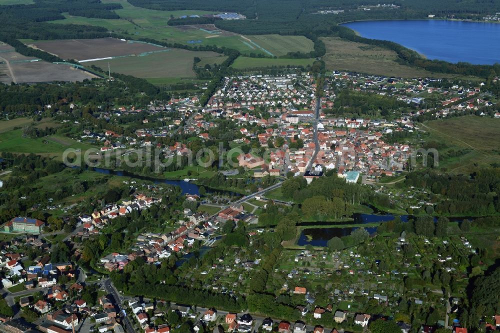 Neustadt-Glewe from above - Cityscape of Neustadt-Glewe in Mecklenburg-Western Pomerania