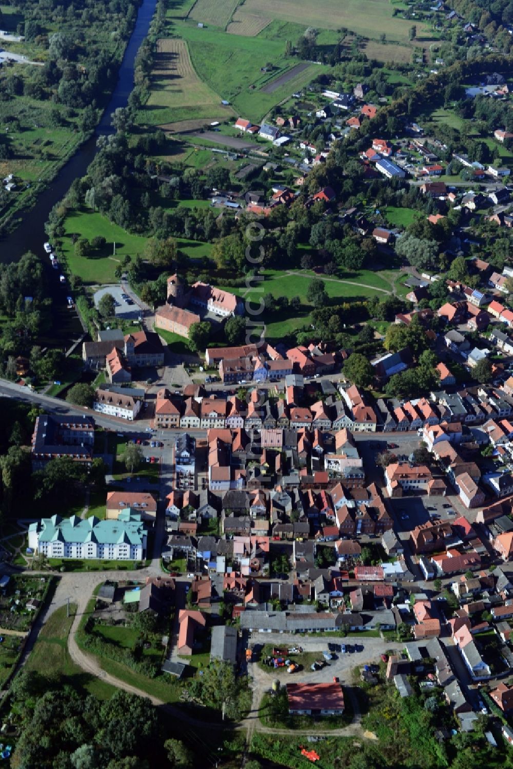 Neustadt-Glewe from above - Cityscape of Neustadt-Glewe in Mecklenburg-Western Pomerania