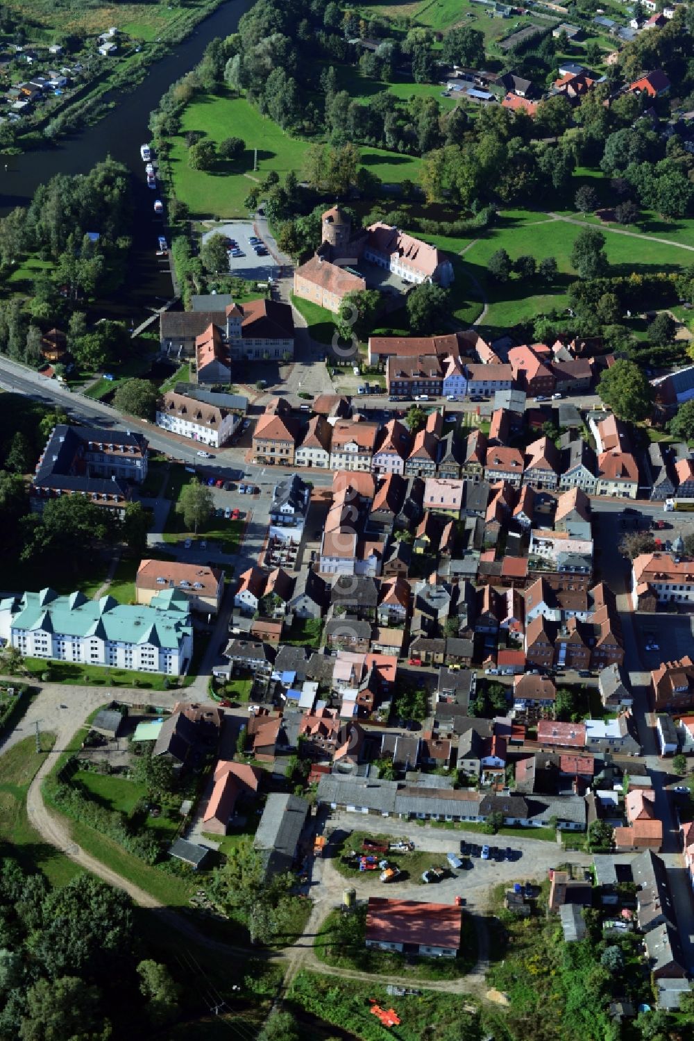 Neustadt-Glewe from the bird's eye view: Cityscape of Neustadt-Glewe in Mecklenburg-Western Pomerania