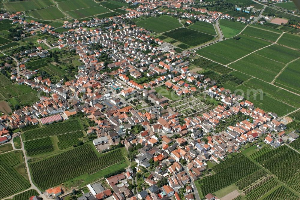 Diedesfeld from above - Neustadt an der Weinstraße OT Diedesfeld in the state of Rhineland-Palatinate