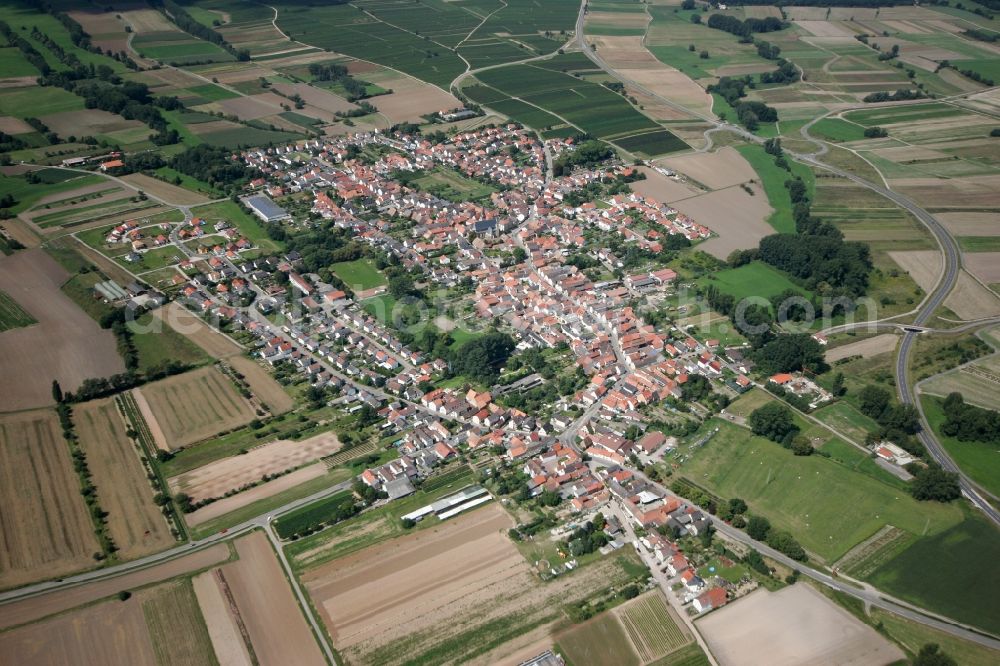 Geinsheim from above - Neustadt an der Weinstraße OT Geinsheim in the state of Rhineland-Palatinate