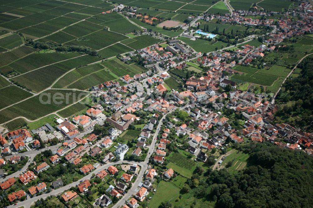 Aerial photograph Hambach - Neustadt an der Weinstraße OT Hambach with Oberhambach in the state of Rhineland-Palatinate