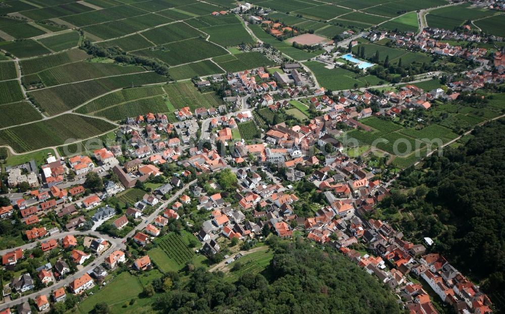 Hambach from above - Neustadt an der Weinstraße OT Hambach with Oberhambach in the state of Rhineland-Palatinate