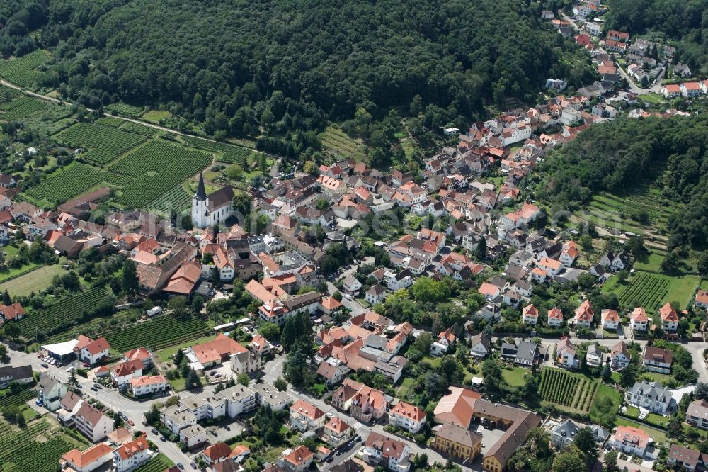 Hambach from above - Neustadt an der Weinstraße OT Hambach with Oberhambach in the state of Rhineland-Palatinate