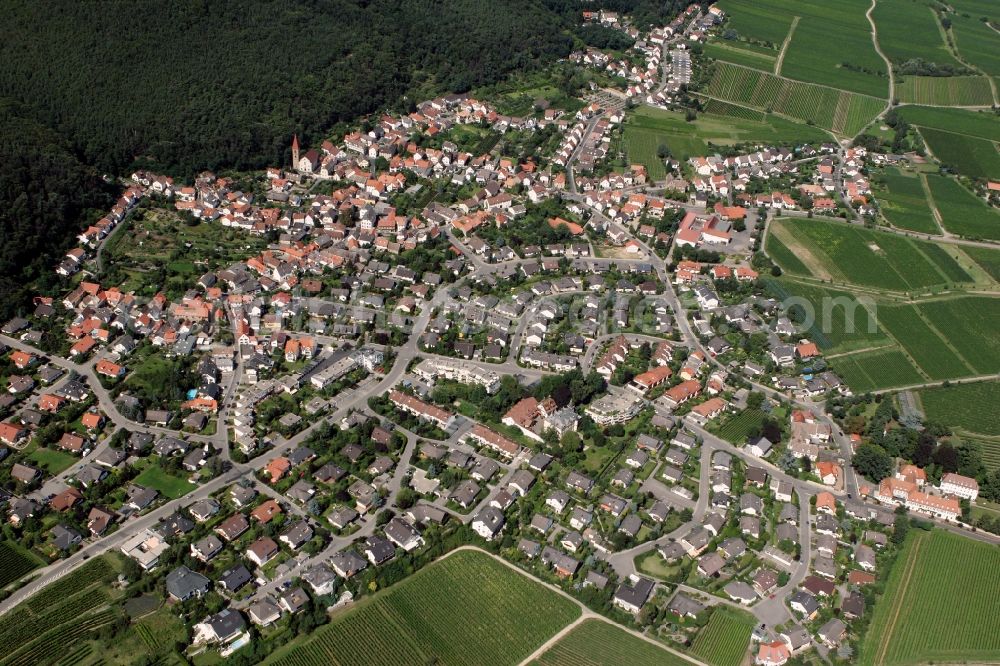 Königsbach from above - Neustadt an der Weinstraße OT Koenigsbach in the state of Rhineland-Palatinate