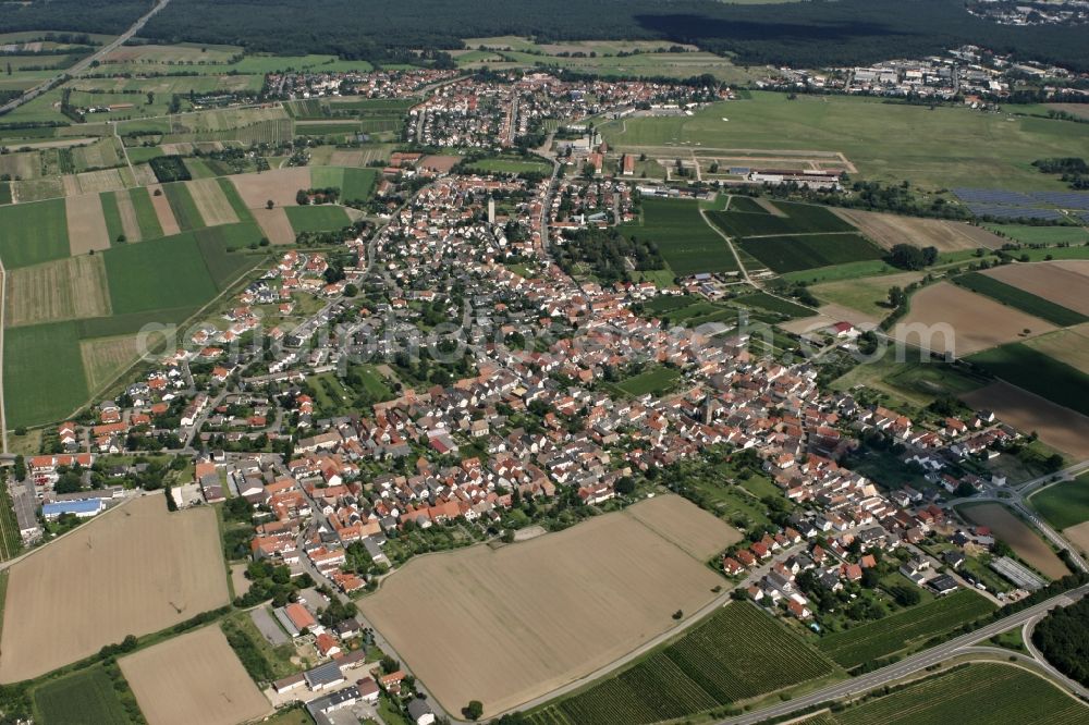 Lachen-Speyerdorf from above - Neustadt an der Weinstraße OT Lachen-Speyerdorf in the state of Rhineland-Palatinate