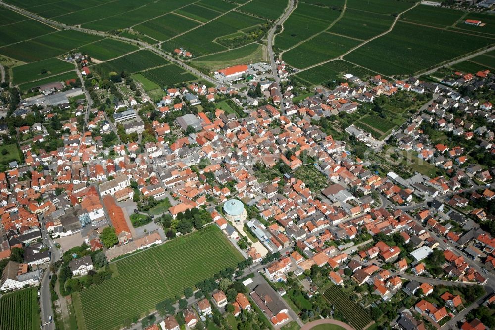 Mußbach from above - Neustadt an der Weinstraße OT Mussbach in the state of Rhineland-Palatinate