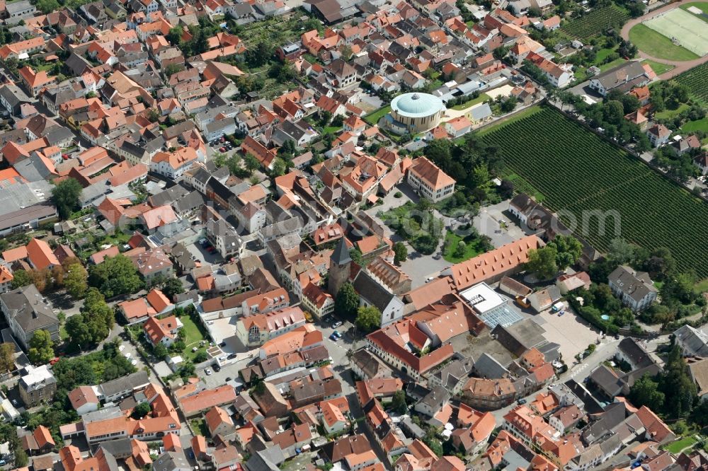 Mußbach from above - Neustadt an der Weinstraße OT Mussbach in the state of Rhineland-Palatinate