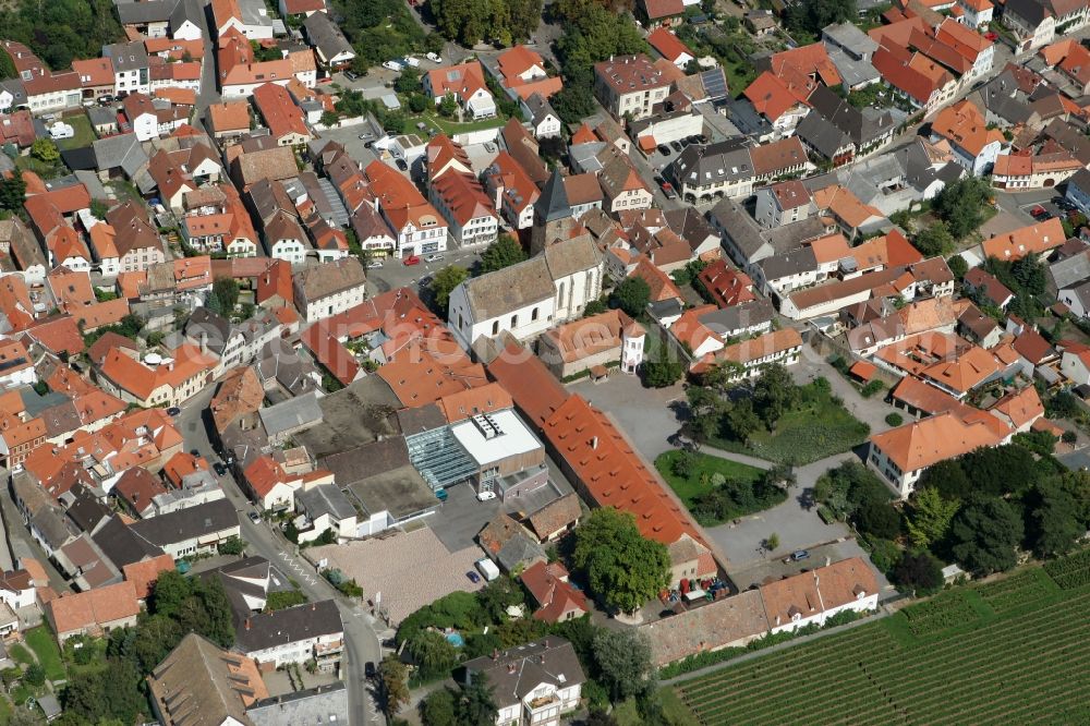 Mußbach from above - Neustadt an der Weinstraße OT Mussbach in the state of Rhineland-Palatinate