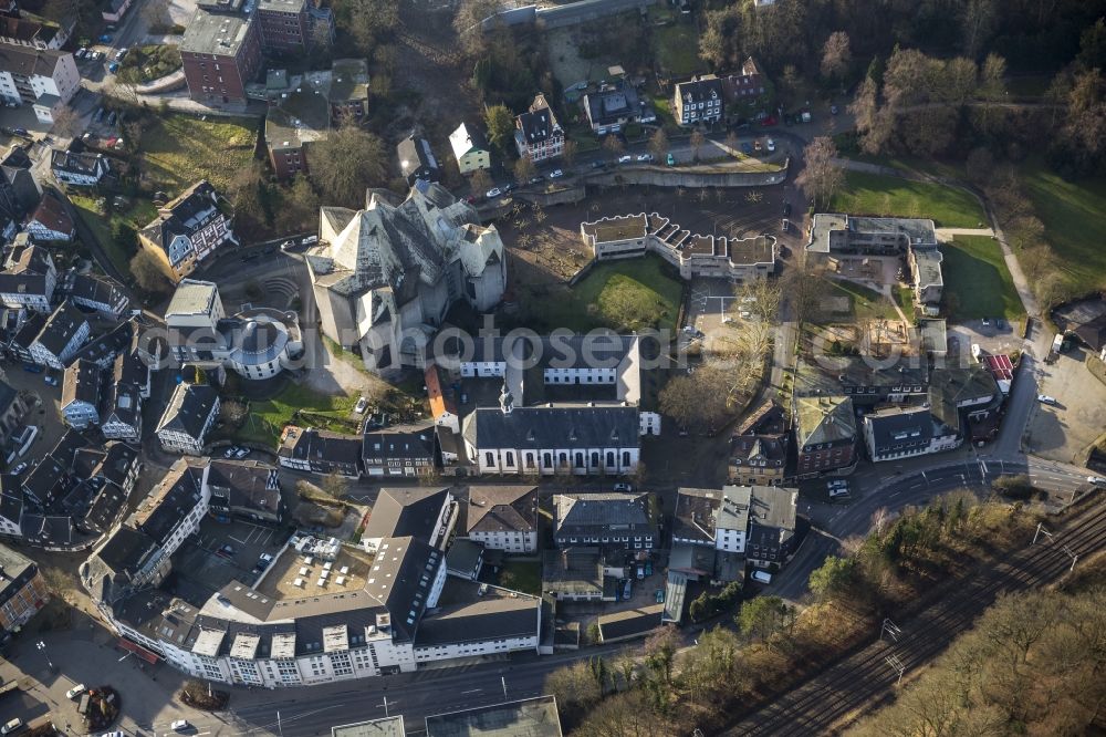 Velbert from above - Neviges Center at St. Mary's Cathedral in Velbert in the Ruhr area in North Rhine-Westphalia