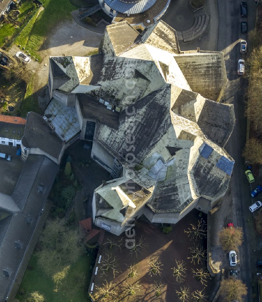 Velbert from the bird's eye view: Neviges Center at St. Mary's Cathedral in Velbert in the Ruhr area in North Rhine-Westphalia