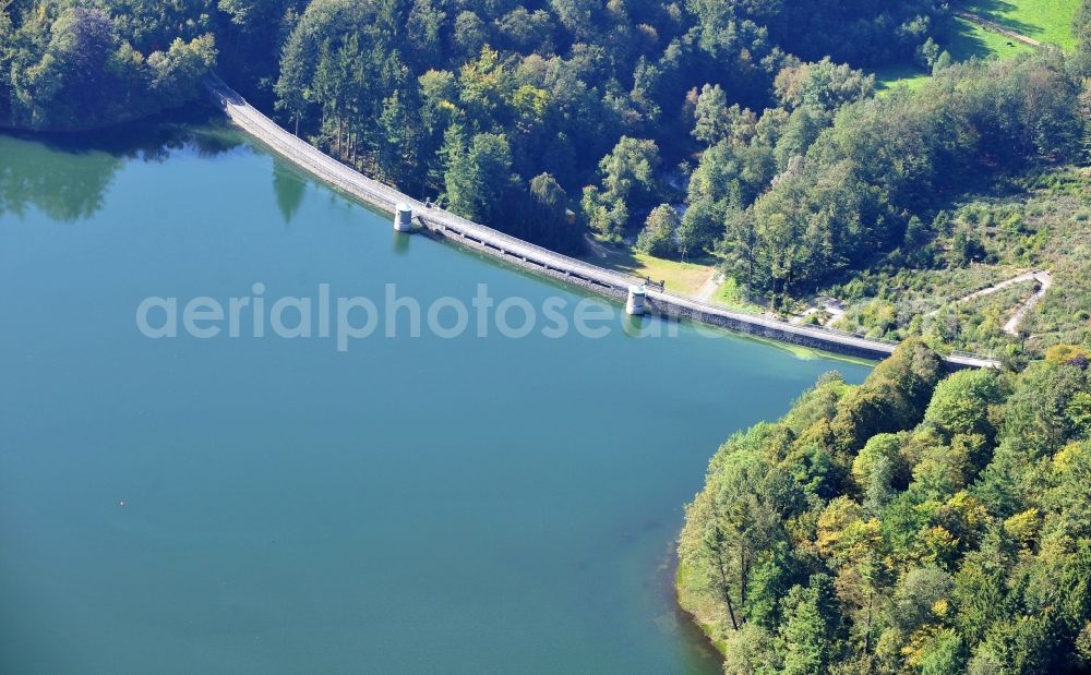 Wipperfürth from the bird's eye view: View of Neyetalsperre in Wipperfuerth in the state North Rhine-Westphalia