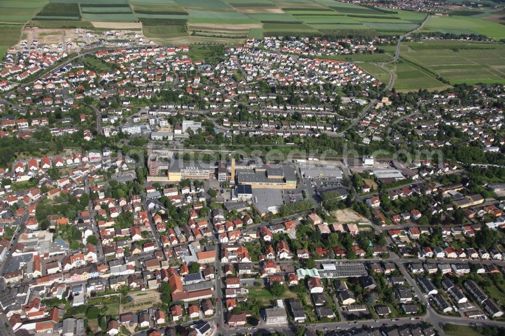 Nieder-Olm from above - Local View of Nieder-Olm in Rhineland-Palatinate, at the center the factory of the manufacturer of beverages Eckes