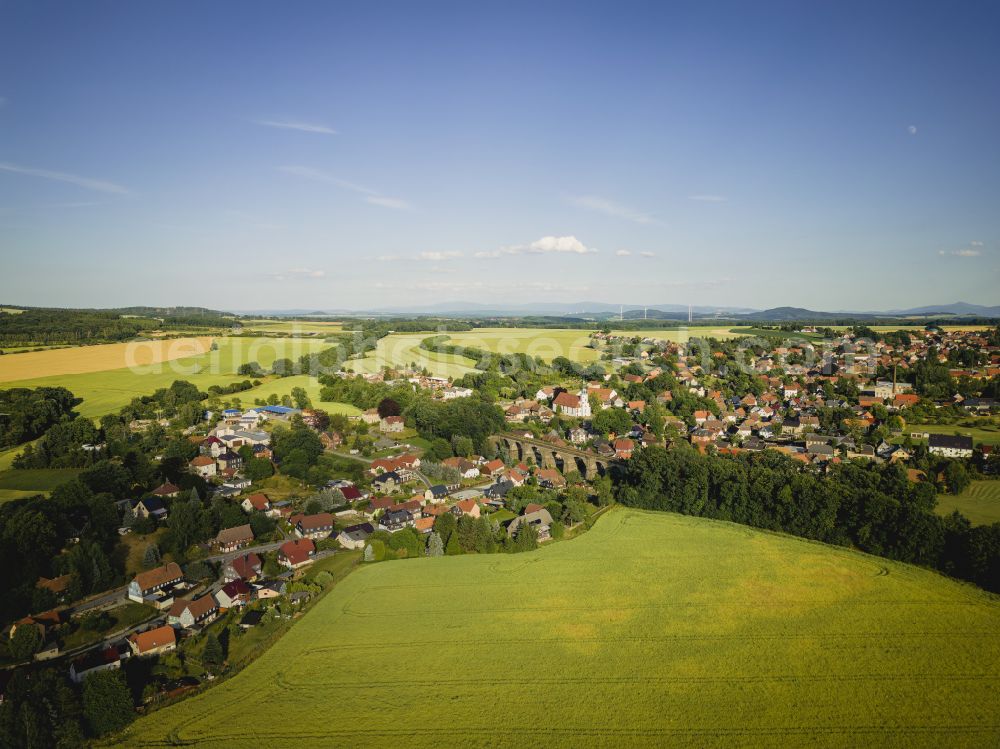 Kottmar from the bird's eye view: Niedercunnersdorf is a district of the municipality Kottmar in the district of Goerlitz, in the federal state of Saxony, Germany