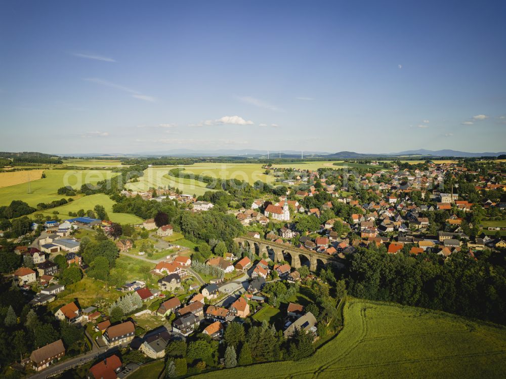 Aerial image Kottmar - Niedercunnersdorf is a district of the municipality Kottmar in the district of Goerlitz, in the federal state of Saxony, Germany