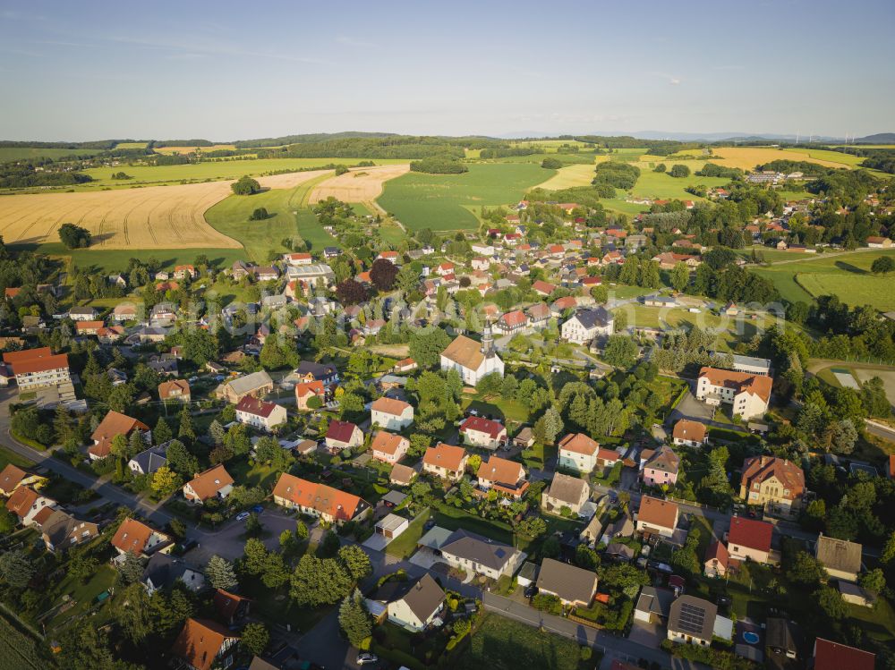 Aerial image Kottmar - Niedercunnersdorf is a district of the municipality Kottmar in the district of Goerlitz, in the federal state of Saxony, Germany