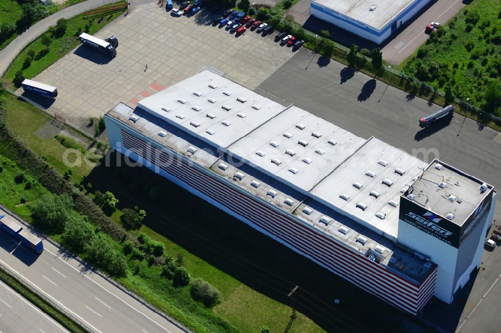 Zorbau from above - Logistics and transportation company Seifert Logistics GmbH in the commercial area Zorbau in Saxony-Anhalt