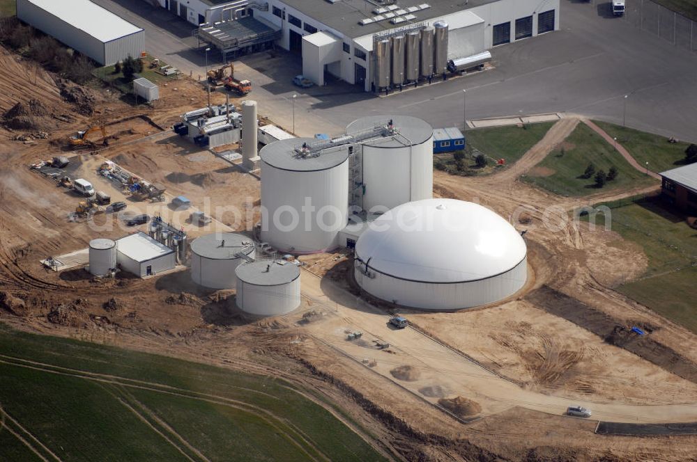 Aerial image Malchin - Blick auf die Niederlassung der SecAnim GmbH der SARIA Bio-Industries AG & Co. KG in Malchin. SARIA ist ein Unternehmen, das sich überwiegend mit der Verwertung und Entsorgung von tierischen Reststoffen beschäftigt. SecAnim GmbH ist die neu gegründete Tochterfirma der SARIA Bio-Industries AG & Co. KG. Kontakt: SecAnim GmbH, Niederlassung Malchin, An der Landwehr, 17139 Malchin, Tel.: 03994/2096-0, E-Mail: kontakt@saria.de,