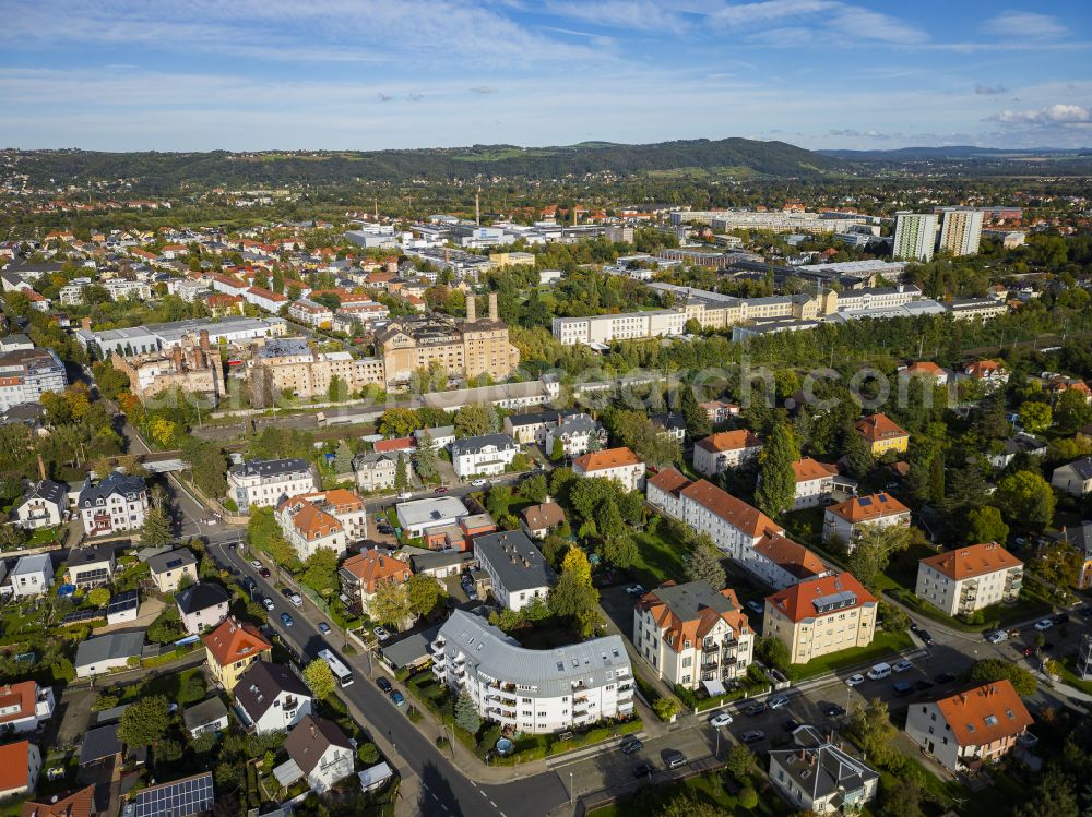 Dresden from above - Residential area Dresden Niedersedlitz in Dresden in the federal state of Saxony, Germany