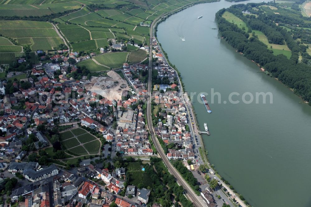 Aerial image Nierstein - Nierstein is a municipality in the district Mainz-Bingen, in Rhineland-Palatinate