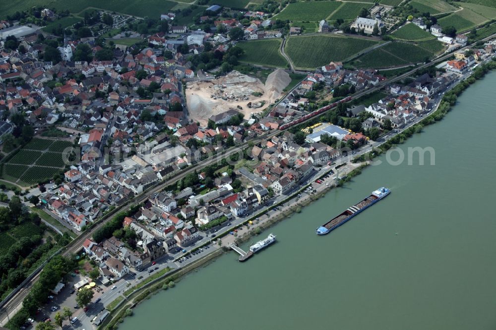 Nierstein from the bird's eye view: Nierstein is a municipality in the district Mainz-Bingen, in Rhineland-Palatinate