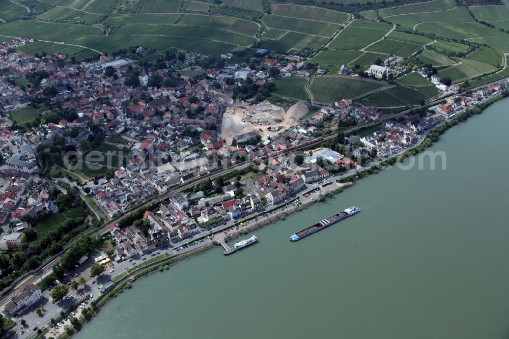 Aerial image Nierstein - Nierstein is a municipality in the district Mainz-Bingen, in Rhineland-Palatinate