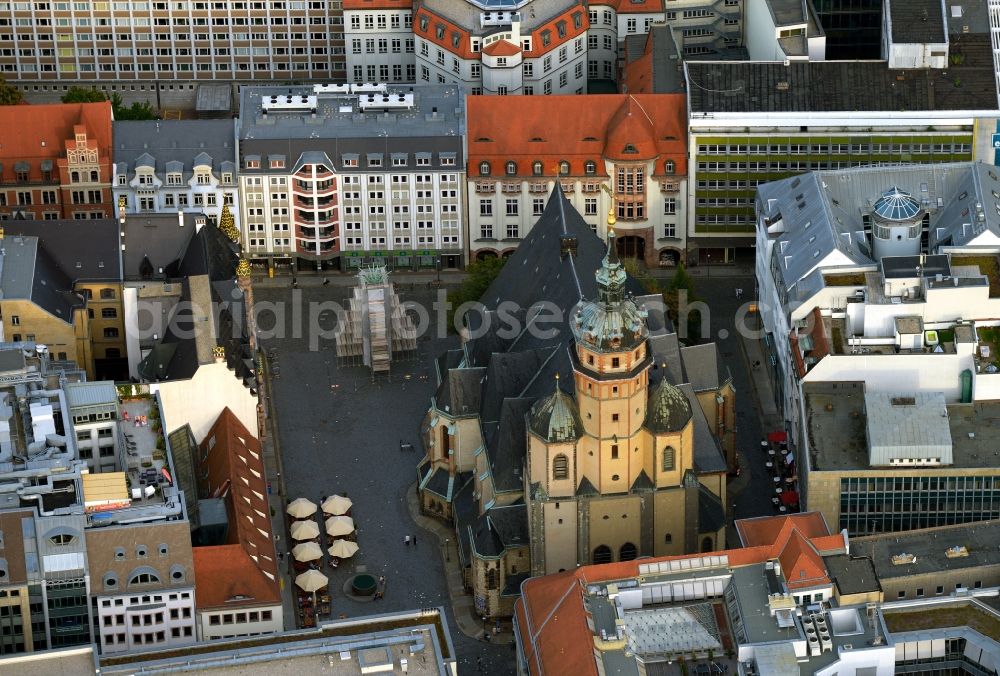 Leipzig from above - Nikolaichurch at the Nikolaikirchhof in Leipzig in Saxony