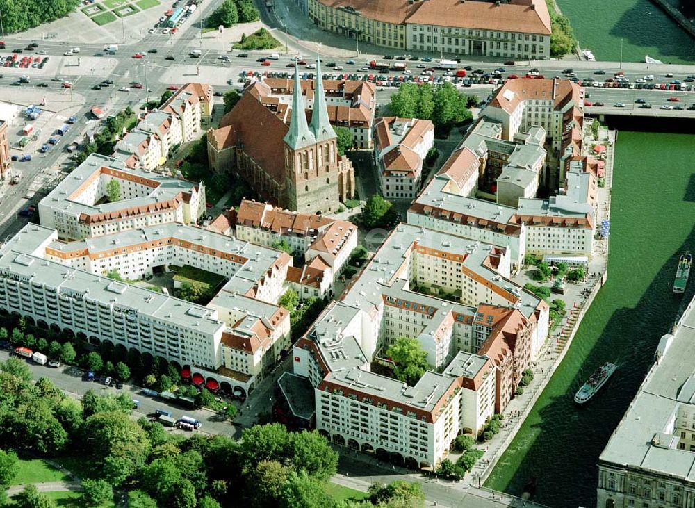 Berlin from above - Nikolaiviertel in Berlin - Mitte.