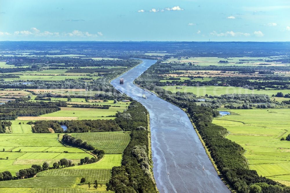 Aerial photograph Bornholt - Kiel Canal in Bornholt in the state of Schleswig-Holstein