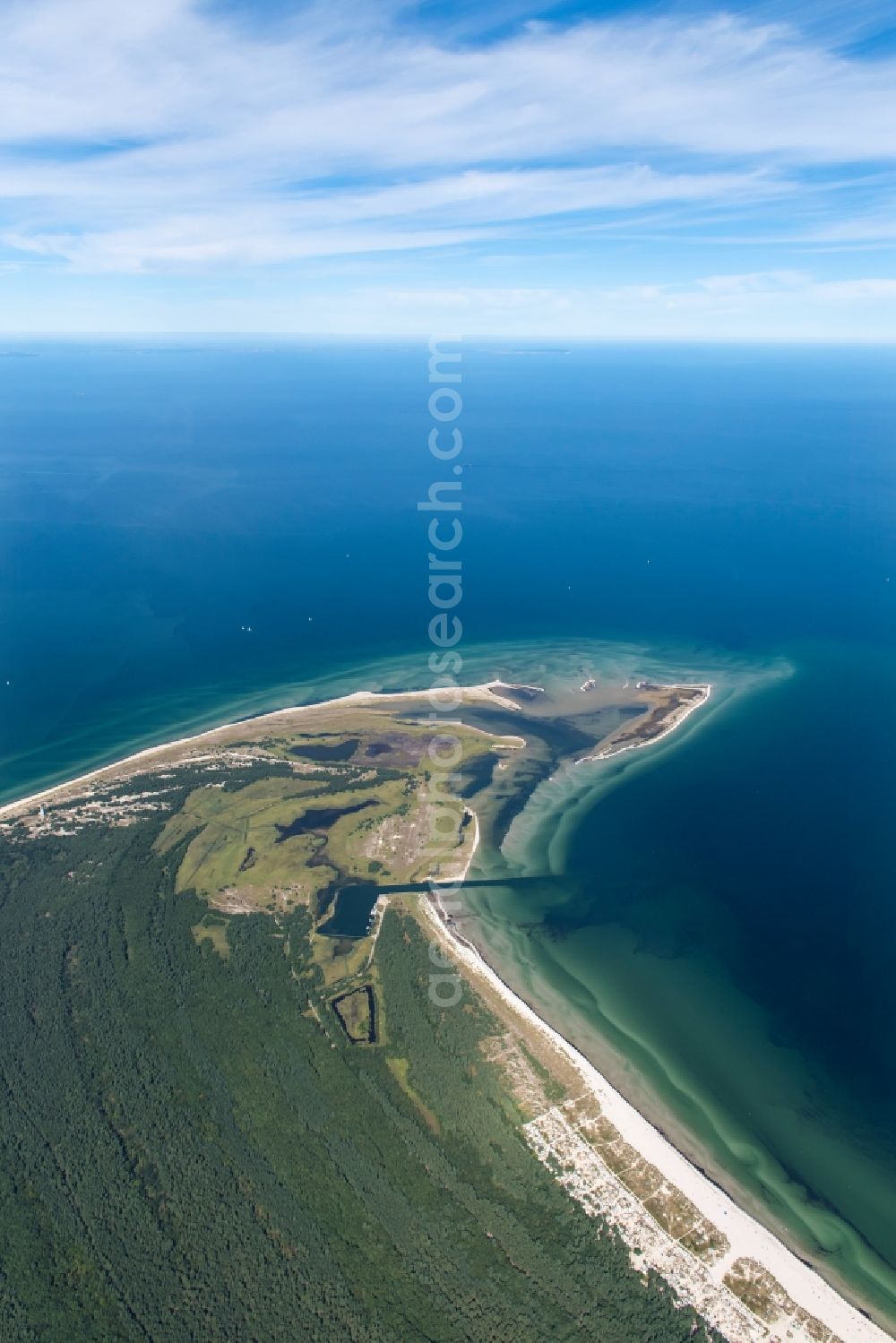 Aerial image Born am Darß - Northern tip Darsser place to Born on the peninsula Zingst in Mecklenburg - West Pomerania