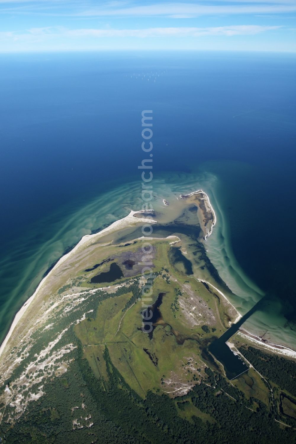 Born am Darß from above - Northern tip Darsser place to Born on the peninsula Zingst in Mecklenburg - West Pomerania