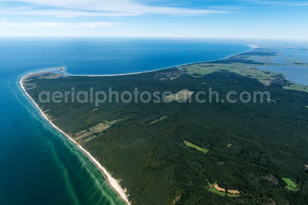 Aerial image Born am Darß - Northern tip Darsser place to Born on the peninsula Zingst in Mecklenburg - West Pomerania