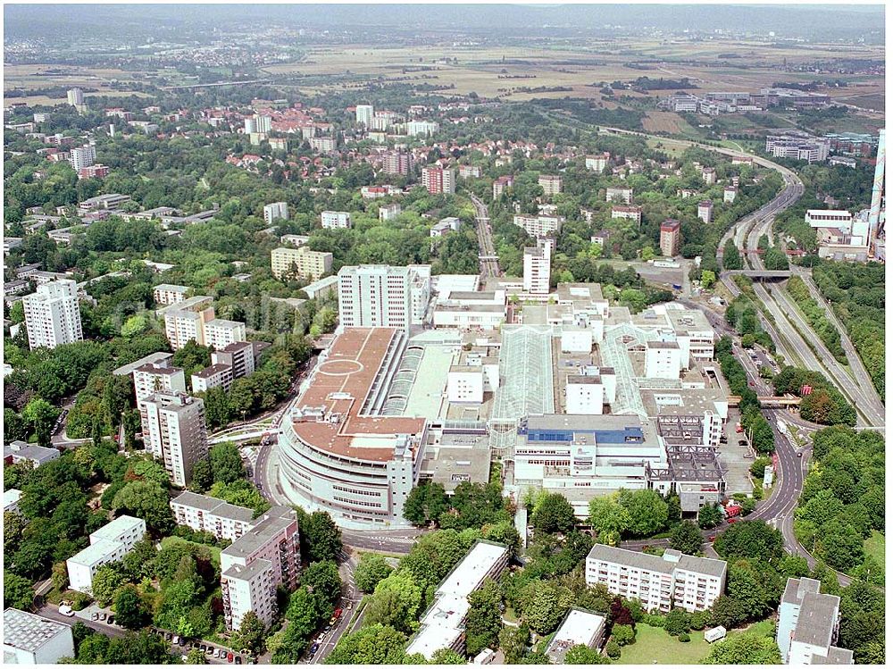 Frankfurt am Main from the bird's eye view: 24.07.2004 Blick auf das NordWestZentrum in Frankfurtbam Main, Verwaltungsgesellschaft mbH Limescorso 8, 60439 Frankfurt am Main Tel. (069) 58 09 02-0, Fax (069) 58 09 02-40 nwz@nwz-frankfurt.de Kontaktperson: Georg-H. Lackner