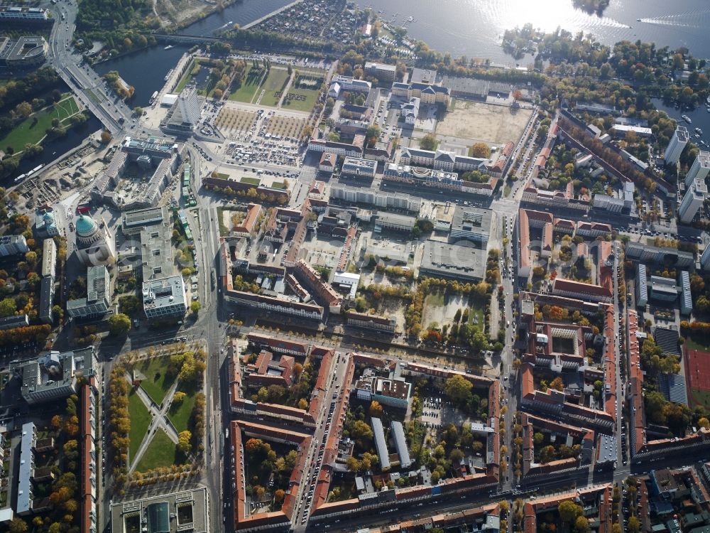 Potsdam from above - View of the city centre Noerdliche Innenstadt in Potsdam in the state Brandenburg