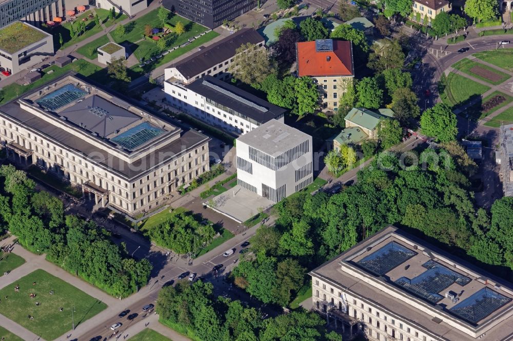 Aerial photograph München - The Munich Documentation Centre for the History of National Socialism - Learning and remembrance the history of National Socialism in Munich in the state Bavaria