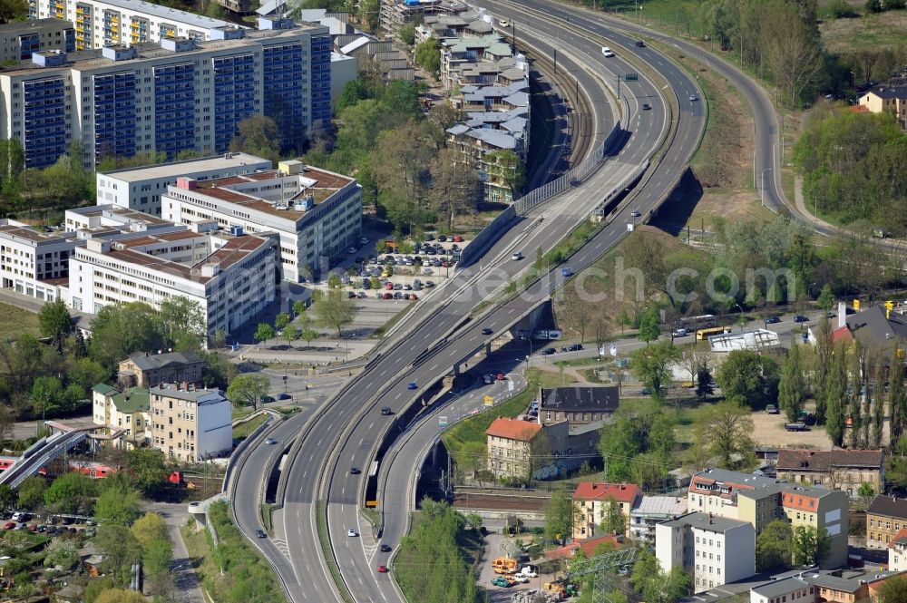 Aerial image Potsdam - Nuthe expressway at Potsdam district Babelsberg