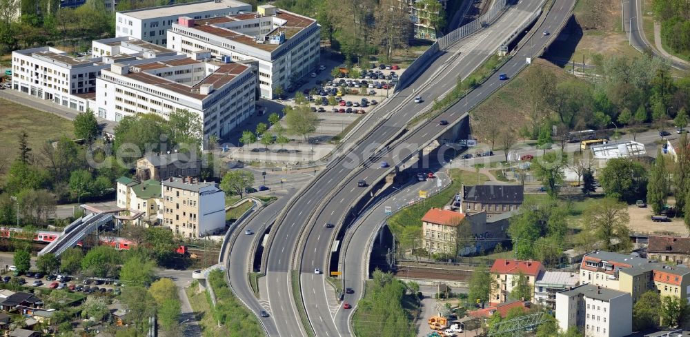 Aerial photograph Potsdam - Nuthe expressway at Potsdam district Babelsberg