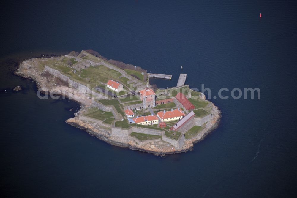 Gothenburg from above - The fortress Nya Elfsborg in Gothenburg in Vaestra Goetaland County, Sweden, in the mouth of the Goeta Aelv River