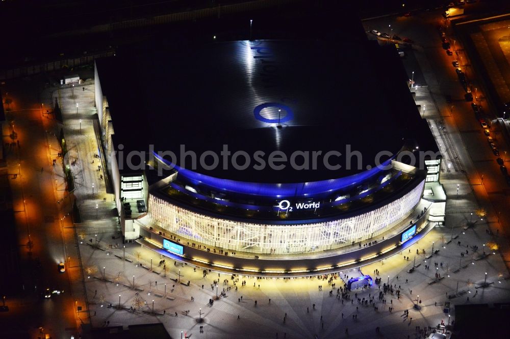 Aerial image Berlin - View of the O2 World Arena in Berlin Friedrichshain