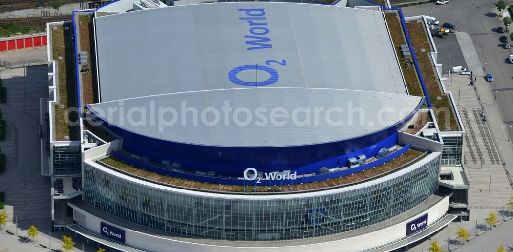 Aerial image Berlin - View of the O2 World Arena in Berlin Friedrichshain